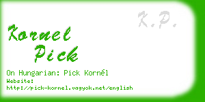 kornel pick business card